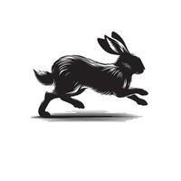 Hase Silhouette Illustration auf Weiß Hintergrund. Hase Logo. vektor