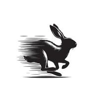 Hase Silhouette Illustration auf Weiß Hintergrund. Hase Logo. vektor