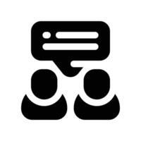 Diskussion Symbol. Glyphe Symbol zum Ihre Webseite, Handy, Mobiltelefon, Präsentation, und Logo Design. vektor