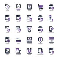 Einkaufen und Geschäft Symbol Pack zum Ihre Webseite, Handy, Mobiltelefon, Präsentation, und Logo Design. Einkaufen und Geschäft Symbol Dual Ton Design. Grafik Illustration und editierbar Schlaganfall. vektor