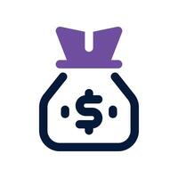 Geld Tasche Symbol. gemischt Symbol zum Ihre Webseite, Handy, Mobiltelefon, Präsentation, und Logo Design. vektor