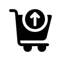 Einkaufen Wagen Symbol. Glyphe Symbol zum Ihre Webseite, Handy, Mobiltelefon, Präsentation, und Logo Design. vektor