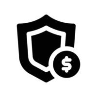 Geld Versicherung Symbol. Glyphe Symbol zum Ihre Webseite, Handy, Mobiltelefon, Präsentation, und Logo Design. vektor