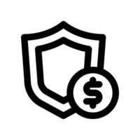 Geld Versicherung Symbol. Linie Symbol zum Ihre Webseite, Handy, Mobiltelefon, Präsentation, und Logo Design. vektor