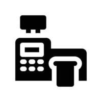 Kasse Symbol. Glyphe Symbol zum Ihre Webseite, Handy, Mobiltelefon, Präsentation, und Logo Design. vektor