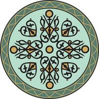 farbig runden jakut Ornament. endlos Kreis, Grenze, Rahmen von das Nord Völker von das weit Osten vektor