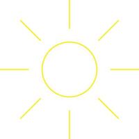 Linie Sonne Symbol zum Helligkeit, Intensität Rahmen Symbol vektor