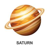 Saturn Planet mit Ring. Illustration isoliert auf Weiß Hintergrund vektor