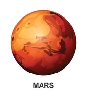 Mars Planet. Illustration isoliert auf Weiß Hintergrund vektor