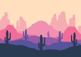 Wüste Panorama im Amerika Panorama. Illustration im eben Stil. vektor