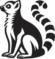 Ring beschattet Lemur Silhouette Illustration auf Weiß Hintergrund. vektor