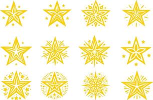 einstellen von Sterne. Star Symbole Satz. Star Sammlung. Star Illustration. vektor