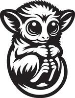 süß Tarsier Silhouette Illustration. vektor