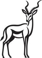 Gazelle Hirsch Silhouette Gliederung Illustration. vektor