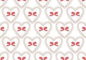 süß Kokette Muster nahtlos Rosa Band Bogen und Perlen isoliert auf Weiß Hintergrund. Illustration. vektor