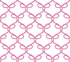 söt kokett mönster sömlös rosa band rosett isolerat på vit bakgrund. illustration. vektor