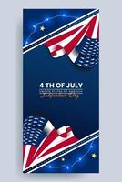 USA Unabhängigkeit Tag Sozial Medien Banner Design vektor