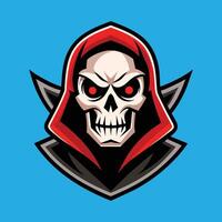 Schädel Emblem Logo. aggressiv dämonisch gehörnt Schädel. vektor