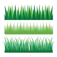 Grün Gras Sammlung auf ein Weiß Hintergrund vektor