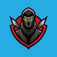 mördare maskot logotyp design ninja maskot logotyp vektor