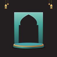 islamic podium design vektor