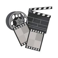 Illustration von Film rollen und Klöppel Tafel vektor