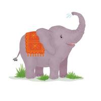 glücklich Baby Elefant im indisch Stil vektor