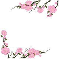 Sakura Japan Kirsche Ast mit Blühen Blumen vektor