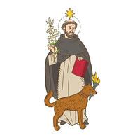 st. dominik av guzman. katolik kyrka. vektor