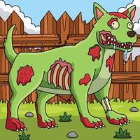 Zombie Hund farbig Karikatur Illustration vektor