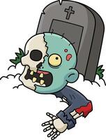 Zombie steigend von das Grab Karikatur Clip Art vektor