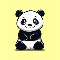 panda ClipArt, söt djur- uppsättning. söt panda illustration bild. perfekt för klistermärken, grafik för Kläder, färg sidor. vektor