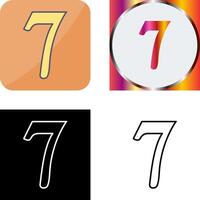 Nummer Sieben Symbol Design vektor
