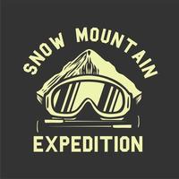 Logo Design Schnee Berg Expedition Vintage Illustration vektor