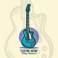 vintage slogan typografi elektrisk gitarr för t-shirt design vektor
