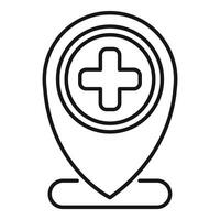 medicinsk plats Karta stift ikon vektor