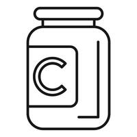 Vitamin c Ergänzung Flasche Linie Symbol vektor