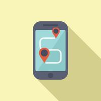 modern Geographisches Positionierungs System Navigation App Schnittstelle auf Smartphone vektor