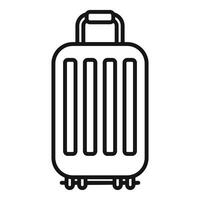 svart linje ikon av en modern rullande resväska för resa och turism teman vektor