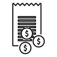 finansiell dokumentera linje ikon med mynt vektor