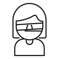 linje ikon av person bär ansikte mask vektor