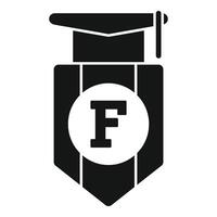 akademisch Emblem mit Brief f und Abschluss Deckel Symbol vektor