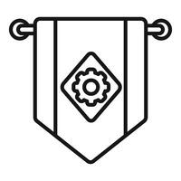medeltida baner med redskap emblem illustration vektor