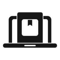minimalistisk bärbar dator ikon med bokmärke symbol vektor