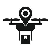 Lieferung Drohne Symbol mit Ort Stift vektor