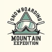 Logo-Design Snowboarding Bergexpedition Vintage Illustration vektor