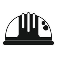 schwarz und Weiß Sicherheit Helm Symbol vektor