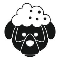 svart och vit pudel hund ikon vektor