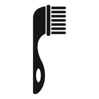 svart silhuett av en tandborste på vit bakgrund vektor