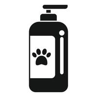 illustration av en sällskapsdjur schampo flaska med en Tass skriva ut, lämplig för sällskapsdjur vård teman vektor